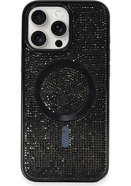 Bfs iPhone 16 Pro Max Kılıf Diamond Magsafe Kapak - Siyah