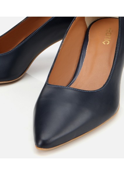 01AYH312480A680 KADIN Deri Lacivert Esnek Tabanlı Ince Topuklu Stiletto modelleri
