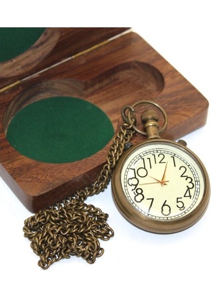 Ahşap Kutulu Pirinç Köstekli Saat Model 3 fiyatları