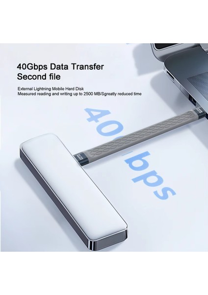 Thunderbolt 4 E-Marker Çip 240W 40Gbps 8K+4K Type-C To Type-C Usb 4.0 Vİdeo Görüntü Şarj ve Data Kablosu Ce Lisanslı Sertifikalı