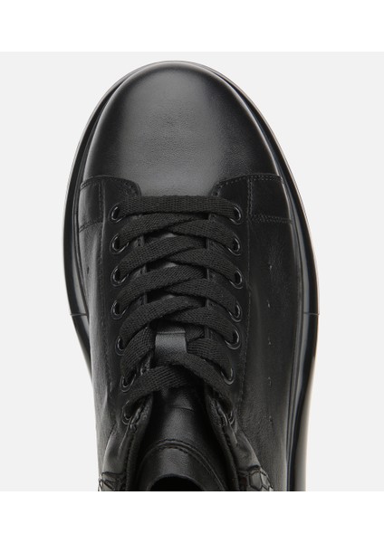02AYH305130A100 ERKEK Deri Siyah Yüksek Tabanlı Spor Ayakkabı indirimleri