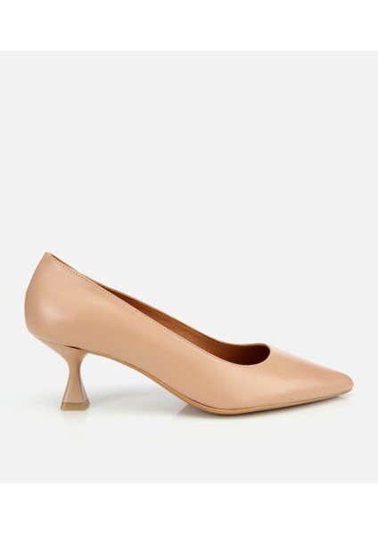 01AYH312480A330 KADIN Deri Bej Esnek Tabanlı Stiletto