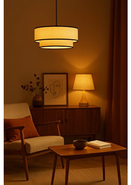 Zer Ipeği Sarkıt Avize Modern Tasarım Kumaş Malzeme Eskitme Bal Renk fırsatları