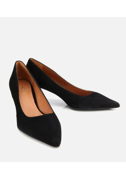 01AYH312500A100 KADIN Süet Deri Siyah Esnek Tabanlı Ince Topuklu Stiletto fiyatları