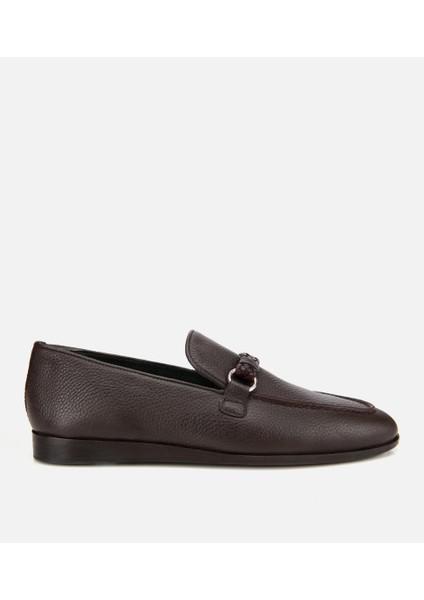 02AYH313520A480 ERKEK Deri Kahverengi Toka Detaylı Klasik Loafer