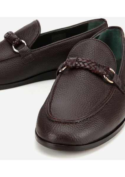 02AYH313520A480 ERKEK Deri Kahverengi Toka Detaylı Klasik Loafer modelleri