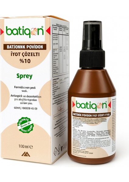 Batigon Batikon Povidon Iyot Çözeltisi %10 Sprey 100 ml – Antiseptik ve Dezenfektan