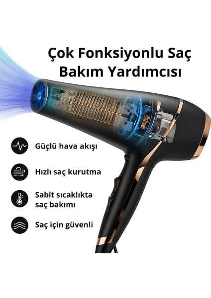 HC-122 Profesyonel Saç Kurutma Makinesi 1800W – 3 Isı Ayarı, 2 Hız, Soğuk Hava Fonksiyolu modelleri