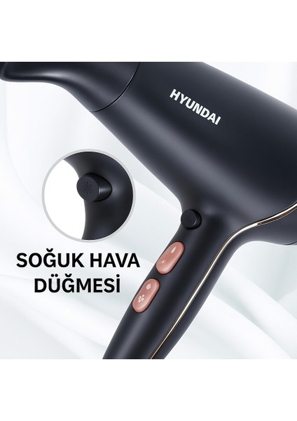 HC-122 Profesyonel Saç Kurutma Makinesi 1800W – 3 Isı Ayarı, 2 Hız, Soğuk Hava Fonksiyolu