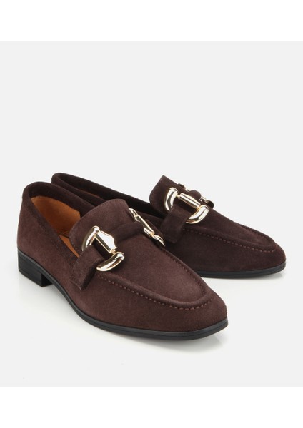 01AYH312400A480 KADIN Süet Deri Kahverengi Tokalı Klasik Loafer fiyatları