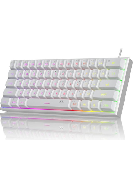 TS91 61 Tuş Rgb Kablolu Beyaz Membran Türkçe Q Gaming Klavye
