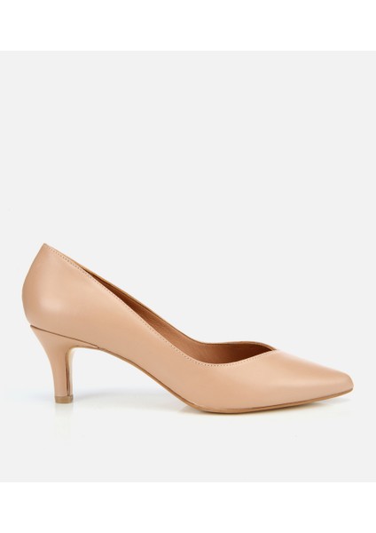 01AYH312520A330 KADIN Deri Bej Ince Topuklu Stiletto