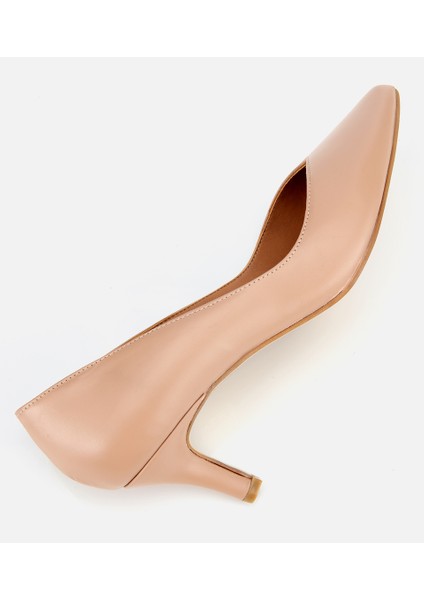 01AYH312520A330 KADIN Deri Bej Ince Topuklu Stiletto