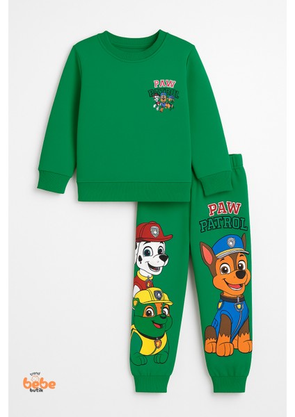 2’li Çocuk Eşofman Takımı Yeşil , Paw Patrol Baskılı Erkek Çocuk Takım Pamuklu Günlük Spor Kıyafet fırsatları