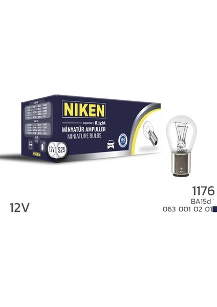 Nıken 1016 Ampul Düz BA15D P21W/5W 12V 10LU