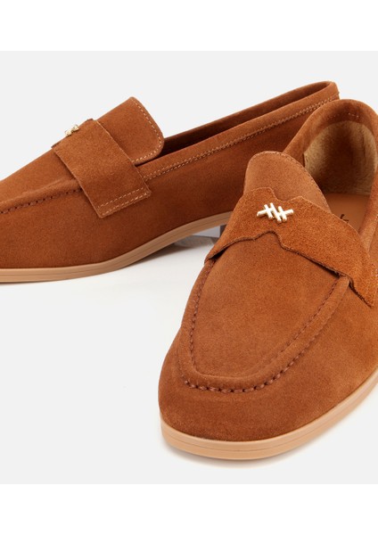 01AYH312410A430 KADIN Süet Deri Taba Yumuşak Dokulu Klasik Loafer modelleri