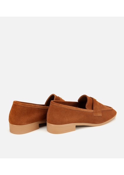 01AYH312410A430 KADIN Süet Deri Taba Yumuşak Dokulu Klasik Loafer fırsatları