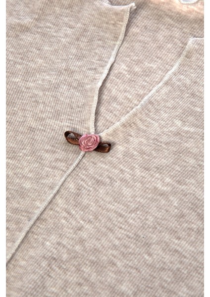 Kadın Pamuklu Çıtır Çiçek Desenli Baby Overloklu Fiyonk Detaylı Uzun Kollu Pijama Takımı fırsatları