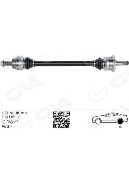 Komple Aks Arka Sağ Bmw N20 F10 F12 F13 F06 814MM Diş 30 Diferansiyel Diş 27