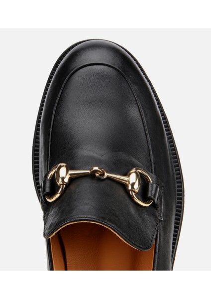 01AYH312980A100 KADIN Deri Siyah Tokalı Klasik Loafer indirimleri
