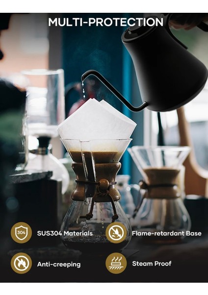 Renkli Isı Ayarlı Kahve Demleme Kettle, Şık ve Fonksiyonel Tasarım