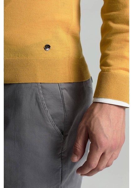 Merino Yünü Polo Yaka Sarı Triko indirimleri