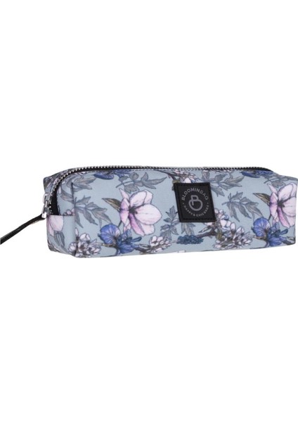 Mavi Çiçek Temalı Çok Amaçlı Makyaj ve Kalem Çantası fırsatları