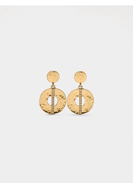 Merkez Çizgili Halka Küpe