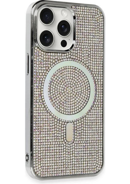 Bfs iPhone 14 Pro Max Kılıf Diamond Magsafe Kapak - Rainbow