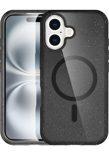 Bfs iPhone 16 Plus Kılıf Glow Magsafe Kapak - Siyah