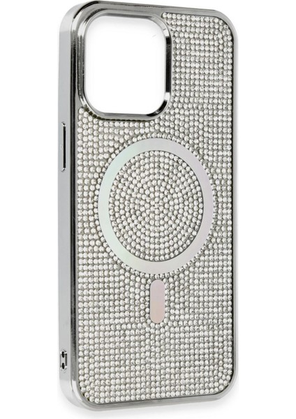 Bfs iPhone 15 Pro Kılıf Diamond Magsafe Kapak - Gümüş fiyatları