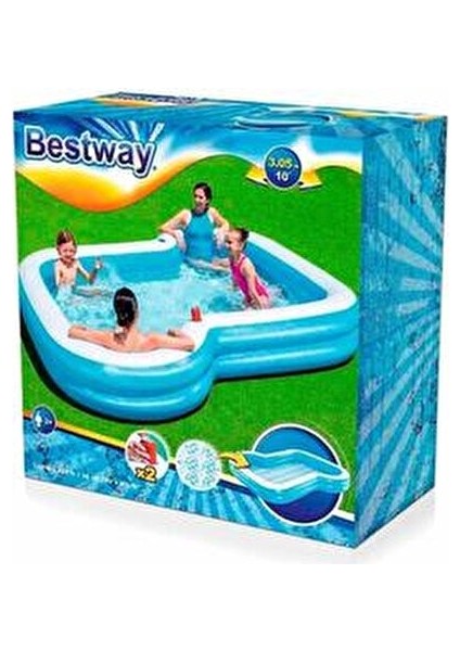 Şişme Aile Havuzu 305x274x46 cm İki Bardak Tutucu ile 1207 L Su Kapasitesi