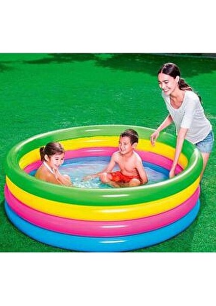 Renkli Şişme Havuz 157 cm Çapında 46 cm Yükseklikte Bebekler İçin Eğlenceli fiyatları