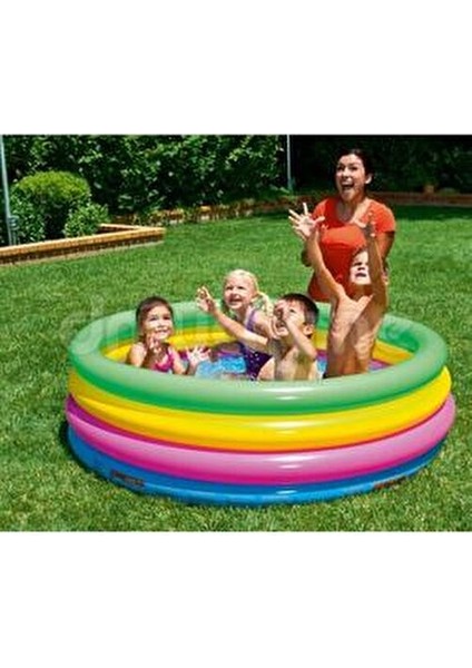 Renkli Şişme Havuz 157 cm Çapında 46 cm Yükseklikte Bebekler İçin Eğlenceli modelleri