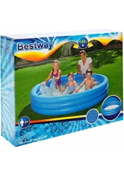 Jumbo Şişme Havuz 183 x 33 cm 3 Bölmeli Mavi Renkli Dayanıklı Malzeme fiyatları