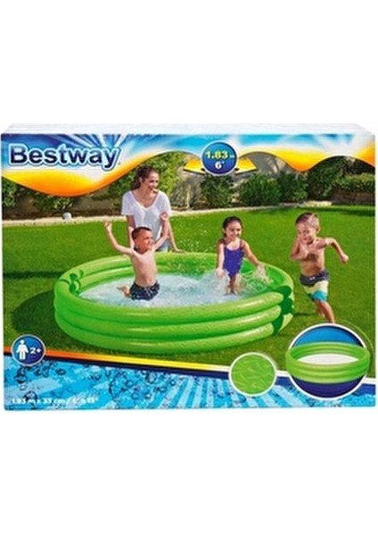 Jumbo Şişme Havuz 183 x 33 cm 3 Bölmeli Mavi Renkli Dayanıklı Malzeme modelleri