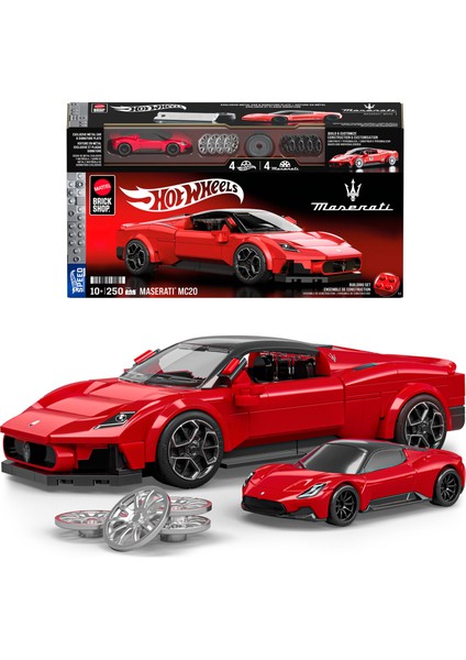 ™ Hot Wheels® Speed Serisi - Maserati MC20 Yapı Oyuncağı Seti (250 Parça), Koleksiyoncular Için JFR90