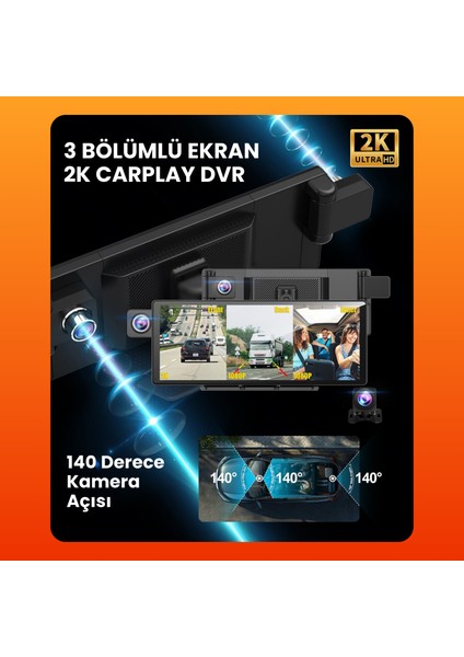 X3 Ekranlı Carplay Apple Android Uyumlu 10.3 Inç 2k Görüntü Arka/ön/iç Görüş Kameralı Araç Ekranı fiyatları