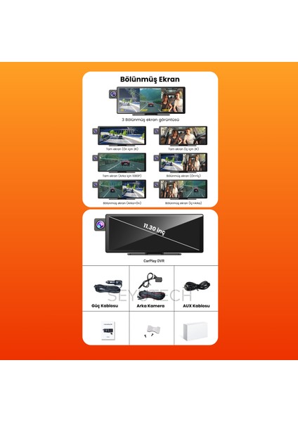 X3 Ekranlı Carplay Apple Android Uyumlu 10.3 Inç 2k Görüntü Arka/ön/iç Görüş Kameralı Araç Ekranı indirimleri