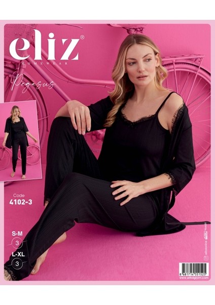 3lü Sabahlıklı Bayan Pijama Takımı