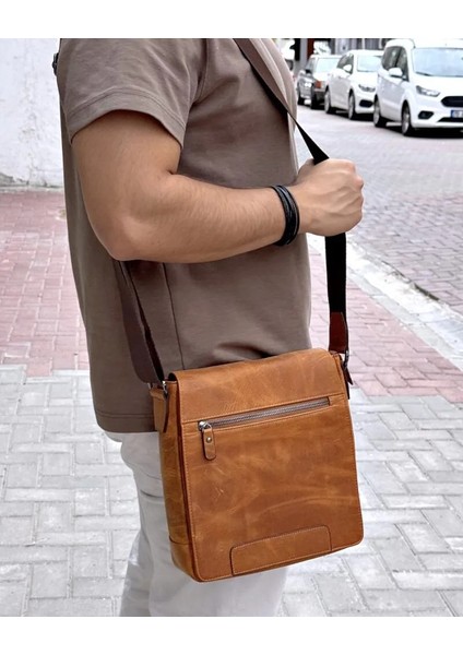 Hakiki Deri Erkek Çanta Askı Kayışlı Fermuarlı 2111