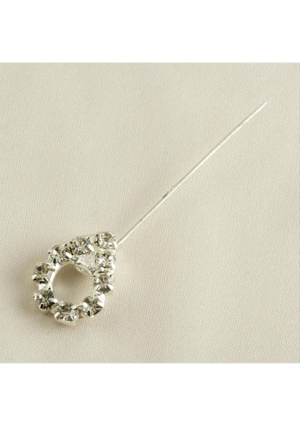 Msa-Shop Oval Taşlı Eşarp Iğnesi-Gümüş Rengi