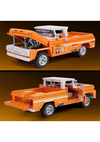 ™ Hot Wheels® Elite Serisi - Custom '62 Chevy Pickup Yapı Oyuncağı Seti (858 Parça), Koleksiyoncular Için JFT20
