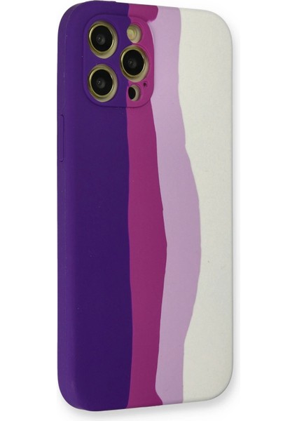 Bfs iPhone 12 Pro Max Kılıf Ebruli Lansman Silikon - Mor-Beyaz modelleri