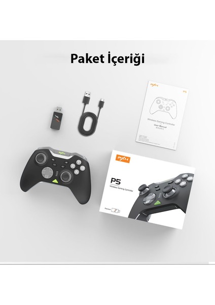 P5 Kablosuz Oyun Denetleyicisi 2.4g Bluetooth Hall Etkisi Gamepad Joystick Oyun Kolu Nintendo/pc/ios/android/steam indirimleri