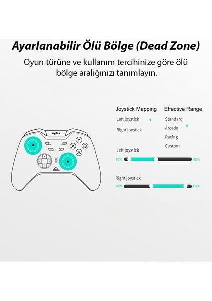 P5 Kablosuz Oyun Denetleyicisi 2.4g Bluetooth Hall Etkisi Gamepad Joystick Oyun Kolu Nintendo/pc/ios/android/steam