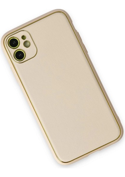 Bfs iPhone 12 Kılıf Coco Deri Silikon Kapak - Gold modelleri