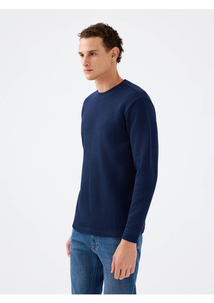 Regular Fit Koyu Indigo Erkek Sweatshirt LF2040680 fiyatları
