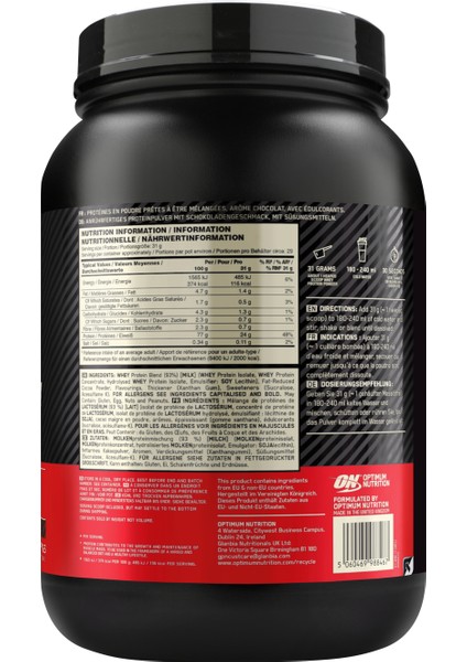 Whey gold Standard Çikolata Aromalı 899 g 29 Servis Yüksek Protein Tozu - Optimum Shaker - Whey gold Standard Çikolata Aromalı Şase 31 g 1 Servis indirimleri