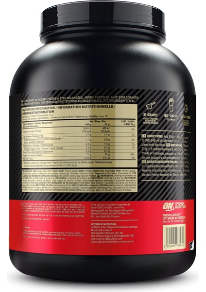 Whey Gold Standard Double Çikolata Aromalı 2.26KG 73 Servis Yüksek Protein Tozu Kas Gelişimi - Optimum Shaker - Whey Gold Standard Çikolata Aromalı Şase 31G 1 Servis indirimleri
